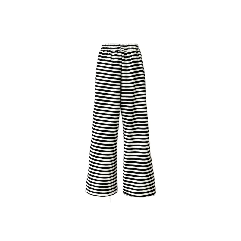 HTHK Casual Pants Women's Striped Embroidery-1