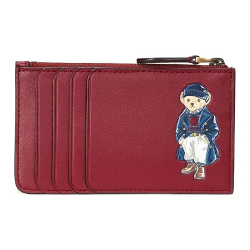 Polo Ralph Lauren Leather Card Clip Card Holder Men's Red