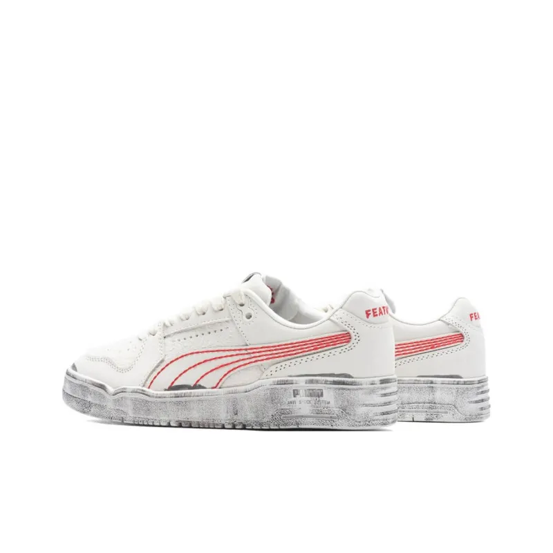 Feature x PUMA Slipstream Anti Slip Wear Resistant Low Top Skateboard Shoes Unisex White Red-3