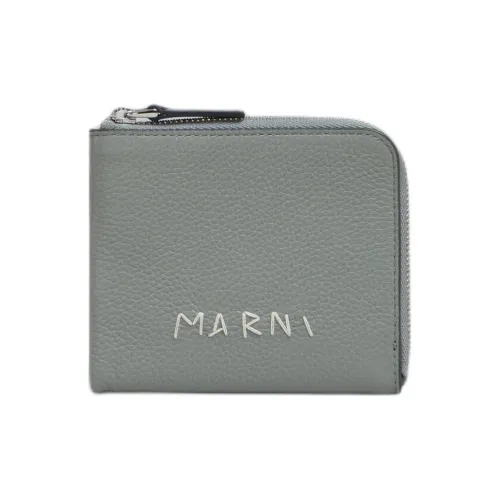 MARNI Mending Calfskin Wallet Unisex Storm