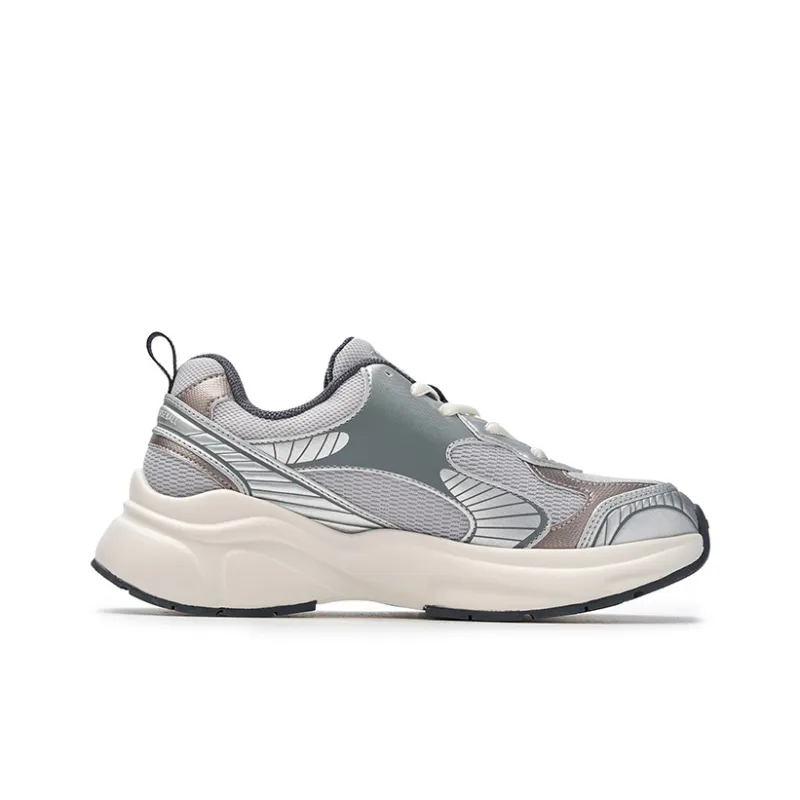 MLB Chunky Jogger Non slip Lightweight Low Top Running Shoes Unisex Light Gray-1