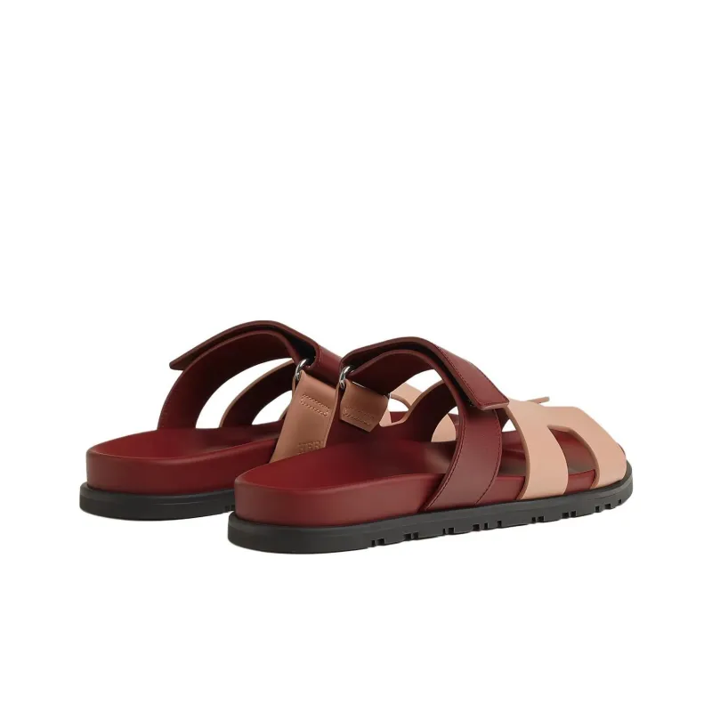 HERMES Chypre Slide Slippers Women's Red-3