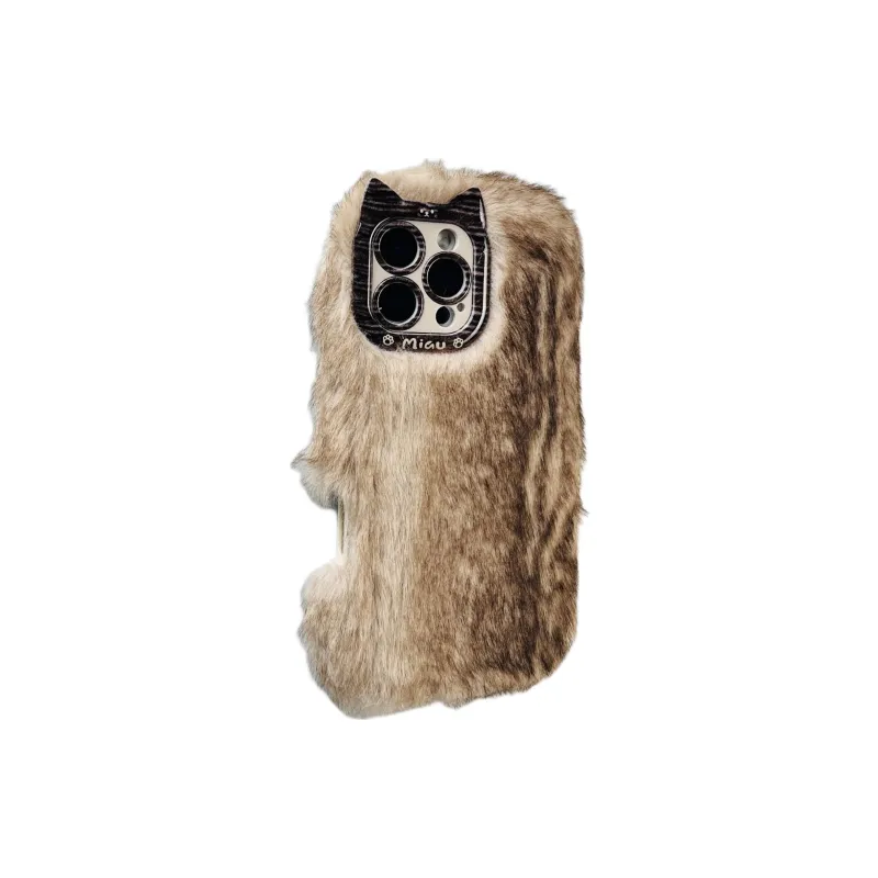 Wei Xin Plush Material Plush Gradient Phone Cases Compatible With IPhone 16/15 Pro Max/Apple 13/14 Pro/Max-1