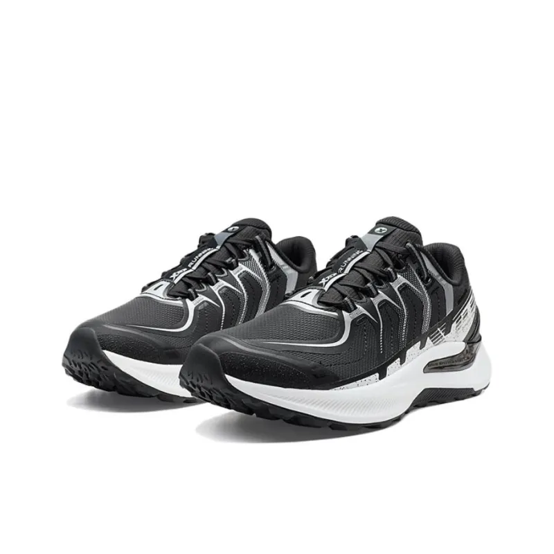 XTEP Cushioning, Slip Resistant, And Abrasion Resistant Low Top Casual Running Shoes Men's Black White-2