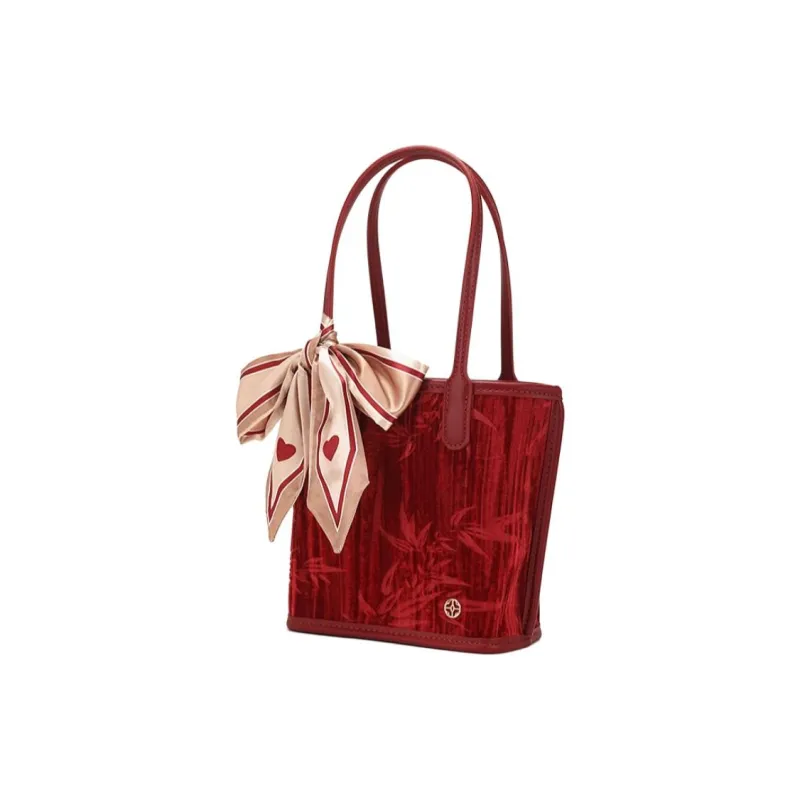 PAYOT Microfiber Synthetic Leather Wedding Handbag Medium Size Women's Burgundy-1