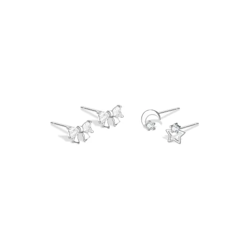 KUMET Sterling Silver Stud Earrings Women's Couple Anniversary Gift
