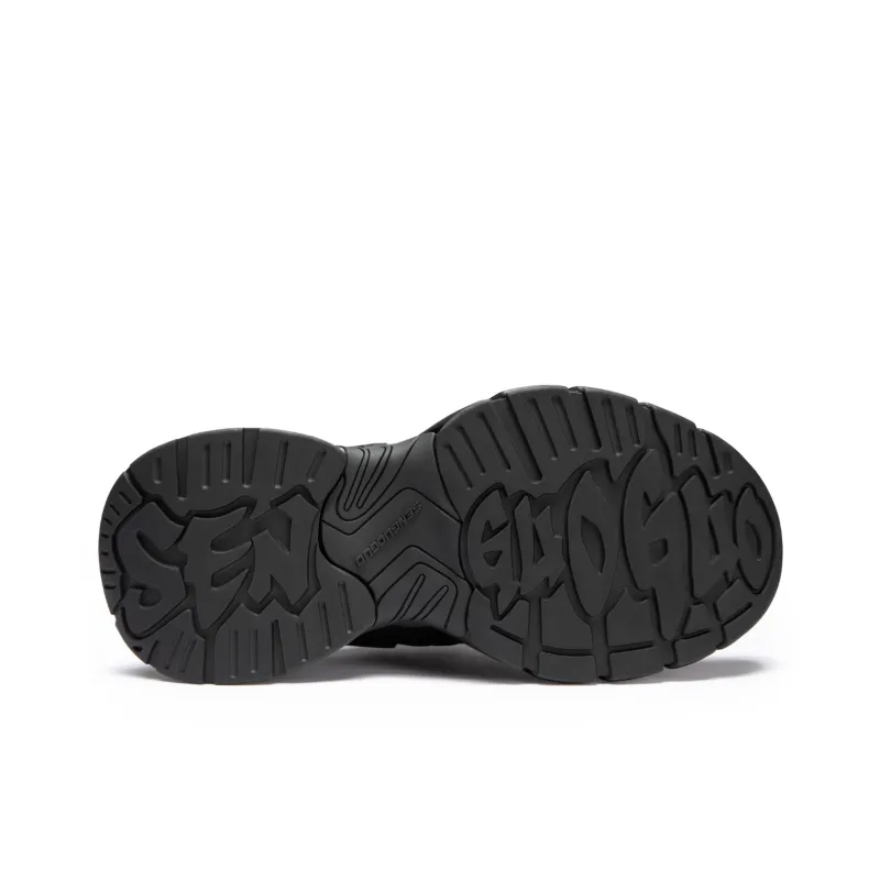 SENGUOGUO Anti Slip And Wear Resistant Height Increasing Low Top Chunky Sneakers Unisex Black-4