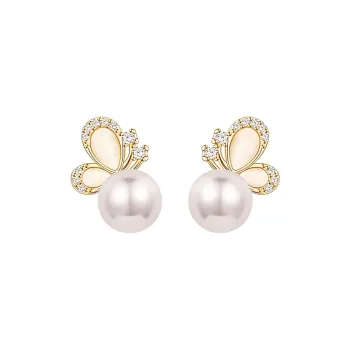 SUNFEEL Freshwater Pearl Stud Earrings Women's