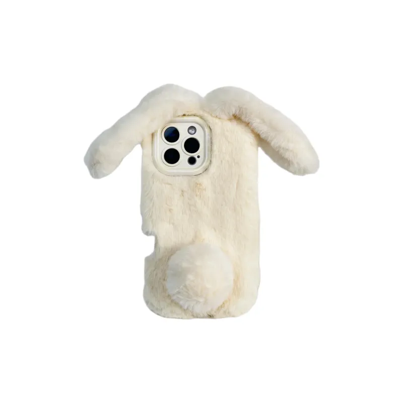 Wei Xin Plush Material Plush Bunnies Phone Cases Compatible With IPhone 16/15 Pro Max/Apple 13/14 Pro/Max-0