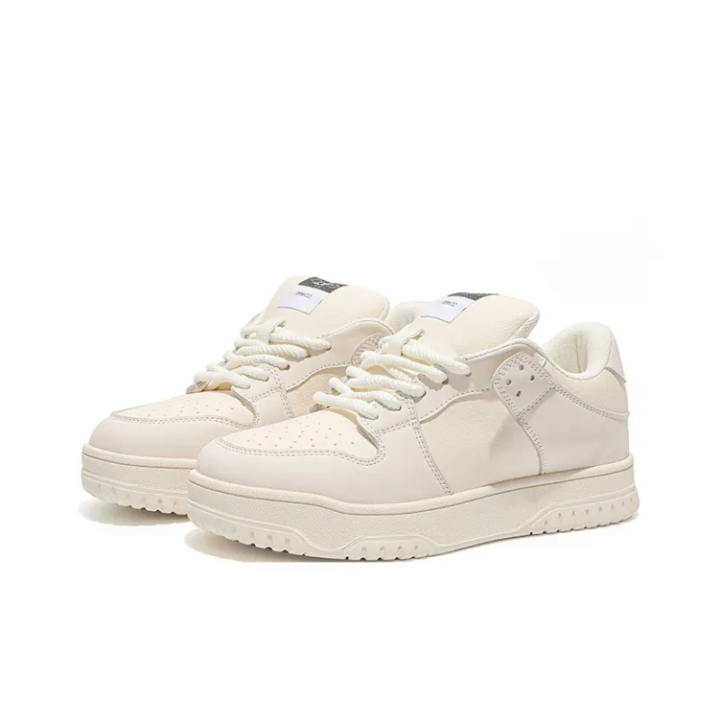 Yang Nianhua Warm Slip-Resistant Cushioning Wear-Resistant Low-Top Skateboard Shoes Women's Beige-3