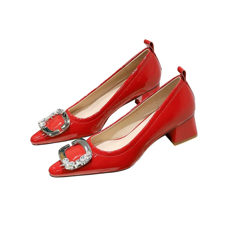 QITUMAUL Chunky Heel High Heels 4.5cm Women's-5
