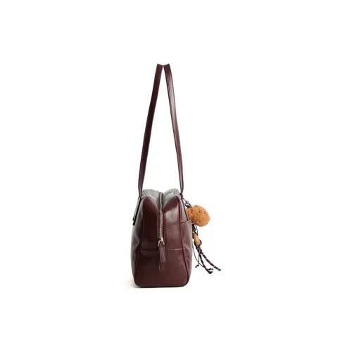 JACD PU Handbag Women's Vintage Red/Rich Brown