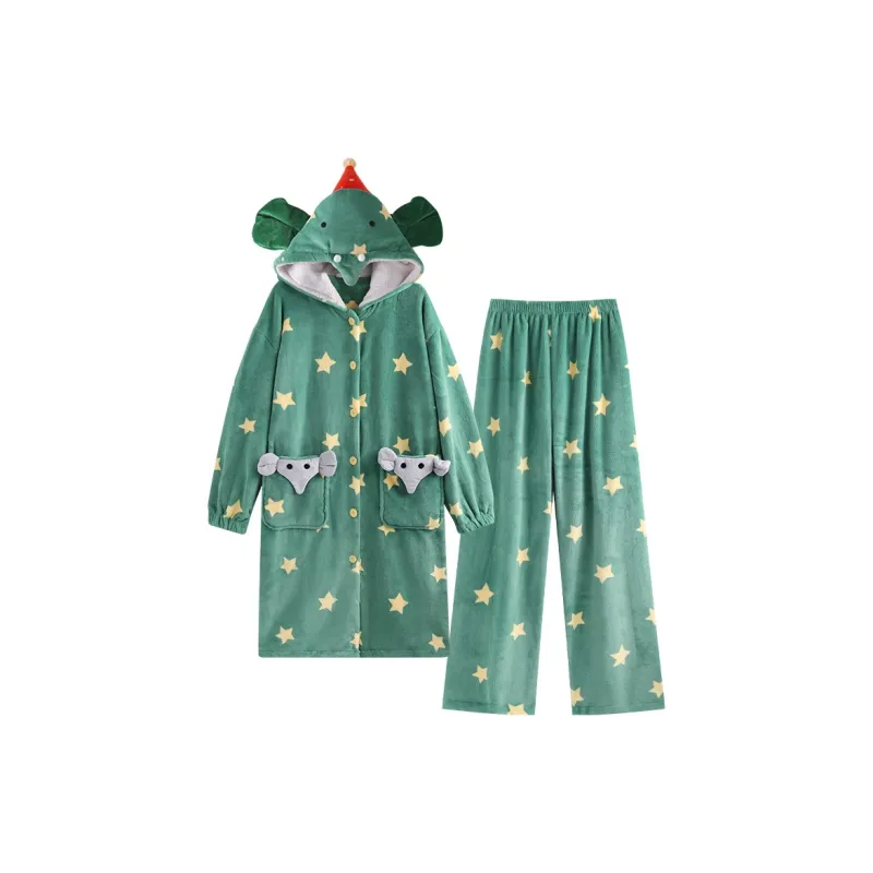 Wabi Town Pajama Set Women's Green-0