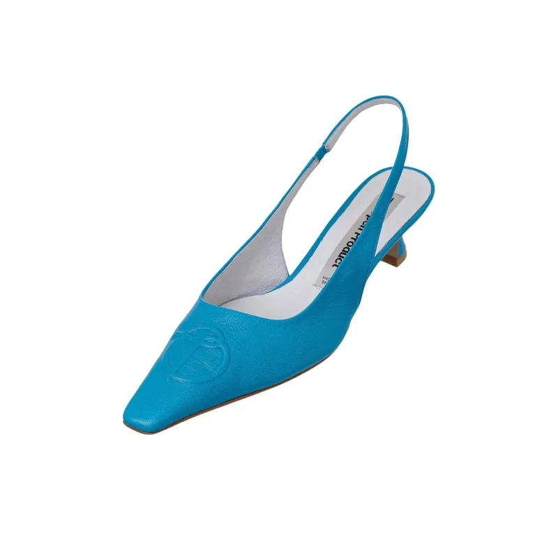 Open Yy Chunky Heel High Heels 4.5cm Women's Blue-2