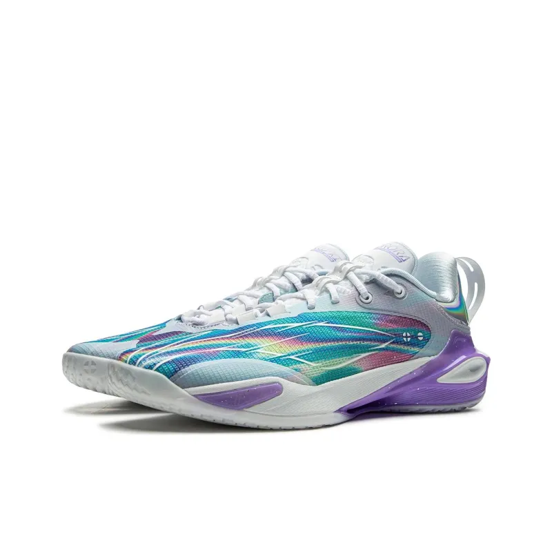 LiNing Flash Strike 11 Supportive And Elastic Low Top Basketball Shoes Men's Blue Purple-2