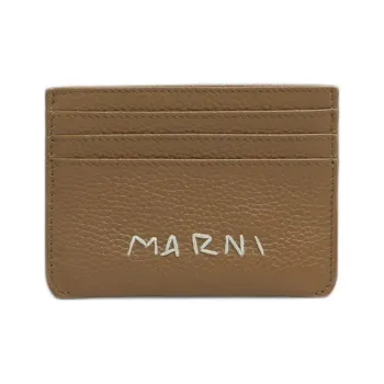 MARNI Mending Calfskin Card Holder Unisex Creta