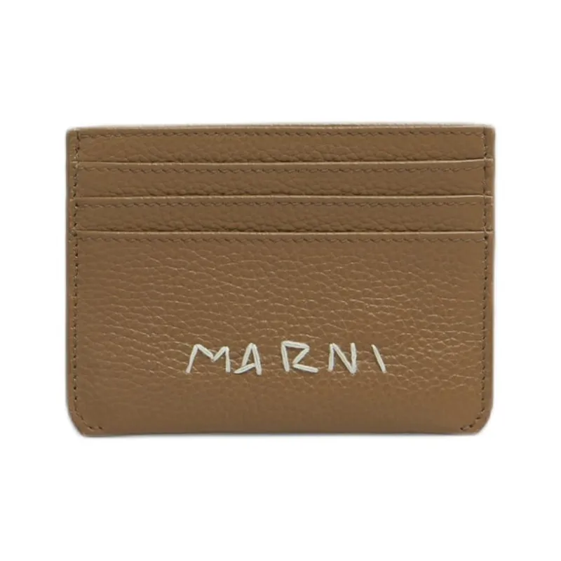 MARNI Mending Calfskin Card Holder Unisex Creta-0