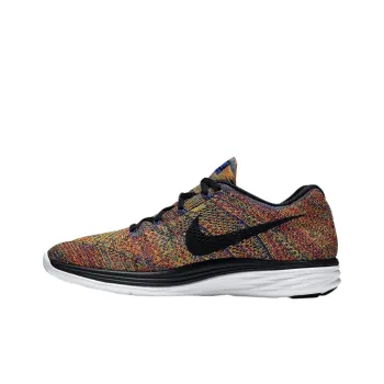 Nike Flyknit Lunar 3 Anti-Slip Wear-Resistant Low-Top Running Shoes Unisex Blue Black