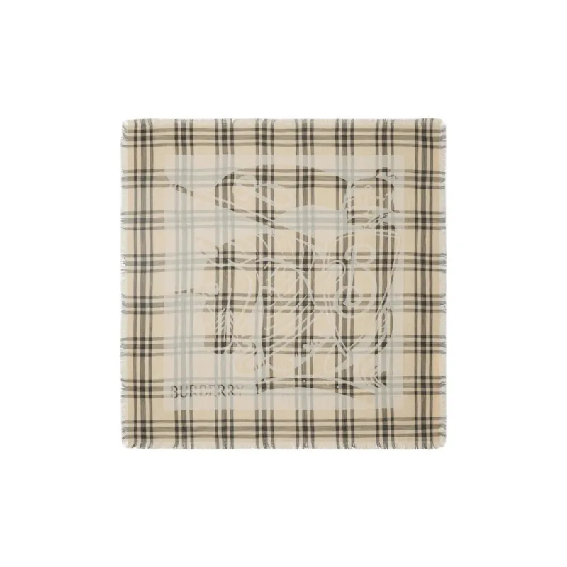 Burberry Wool, Polyamide Silk Scarves Unisex Yellow-0