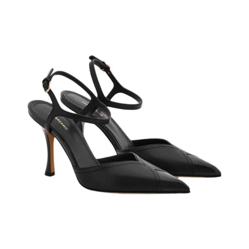 FERRAGAMO Slim Heel High Heels 9.5cm Women's Black-2