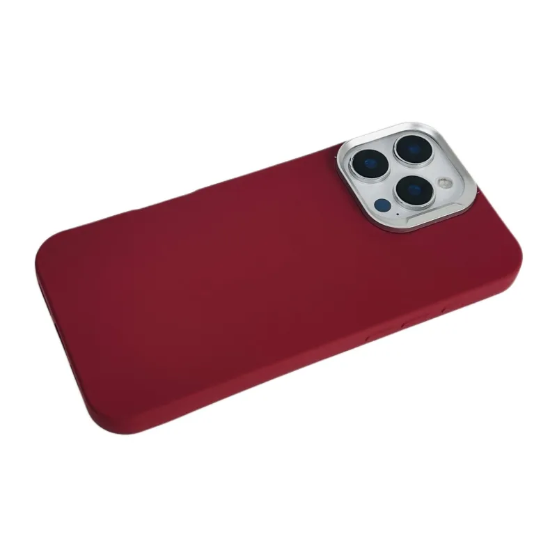 Wei Xin Acrylic Material Solid Color Silver Frame Phone Cases Compatible With IPhone 16/15 Pro Max/Apple 13/14 Pro/Max-14