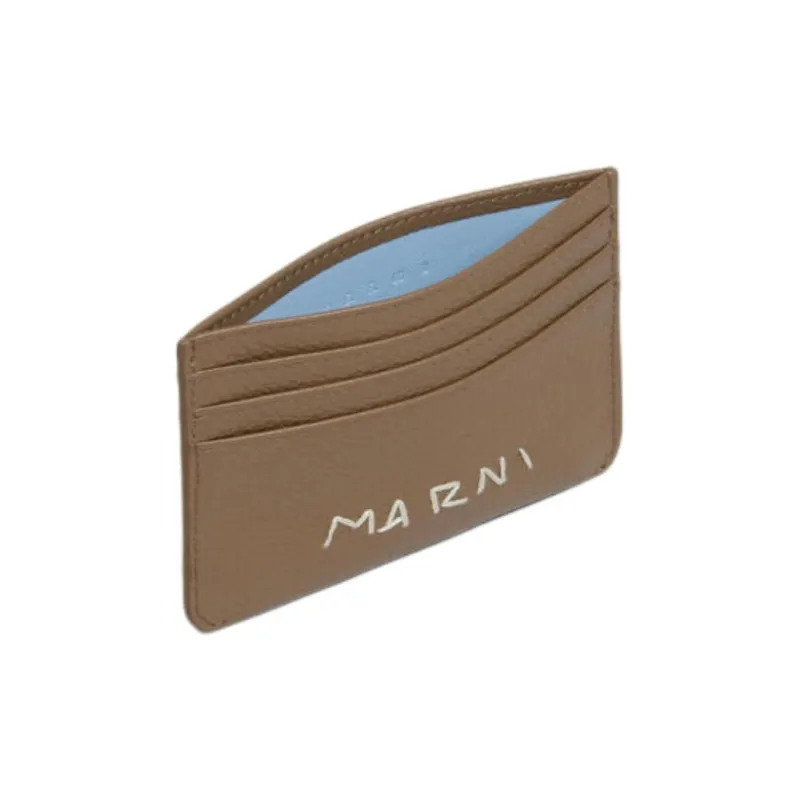 MARNI Mending Calfskin Card Holder Unisex Creta-1
