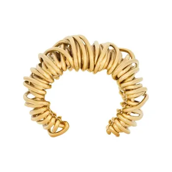 SAINT LAURENT Metal Bangles Unisex Gold