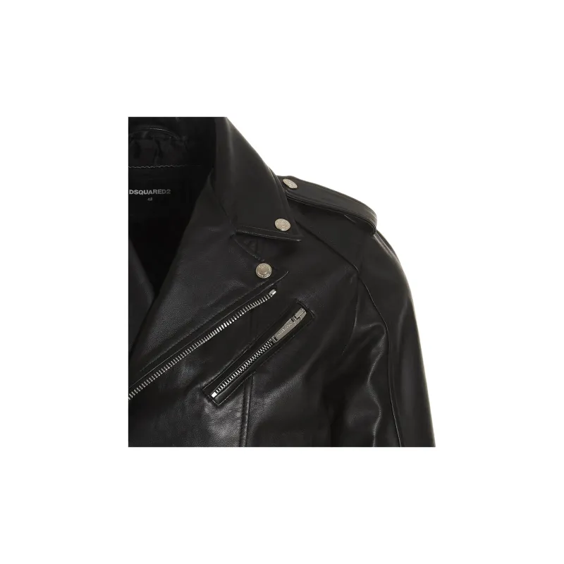 DSQUARED 2 Zipped Biker Jacket-3