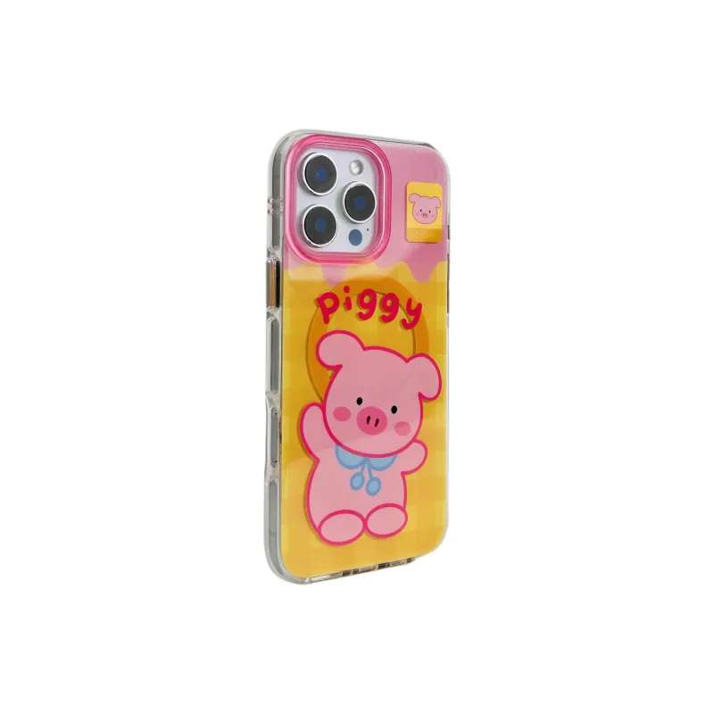 Wei Xin Acrylic Material Pink Pig Magnetic Stand Phone Cases Compatible With IPhone 16/15 Pro Max/Apple 13/14 Pro/Max-6