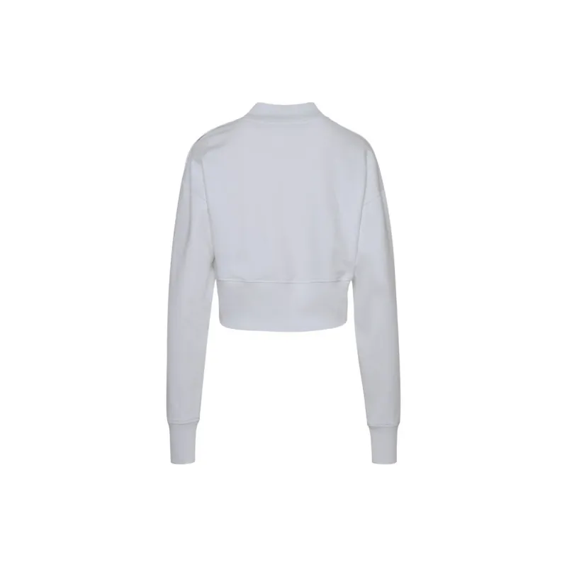 BALMAIN Cropped Sweatshirt 'White/Black'-1