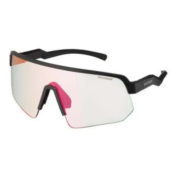 SALOMON Rubber Irregular Shape Sunglasses Unisex Black