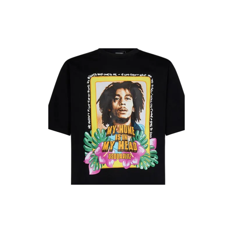 DSQUARED 2 Graphic Printed Straight Hem T Shirt-2