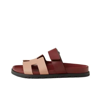 HERMES Chypre Slide Slippers Women's Red