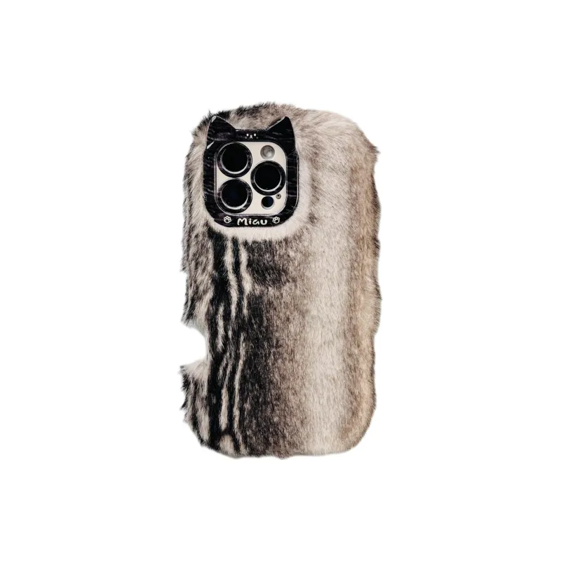 Wei Xin Plush Material Plush Gradient Phone Cases Compatible With IPhone 16/15 Pro Max/Apple 13/14 Pro/Max-3