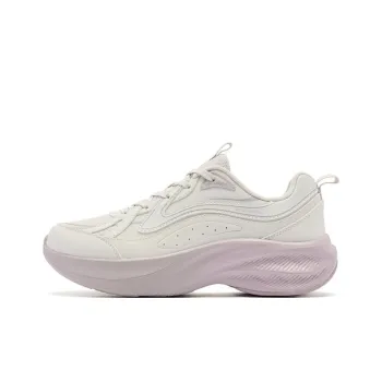 QIAODAN Cushioning Abrasion Resistant Thermal Low Top Running Shoes Women's Beige Pink