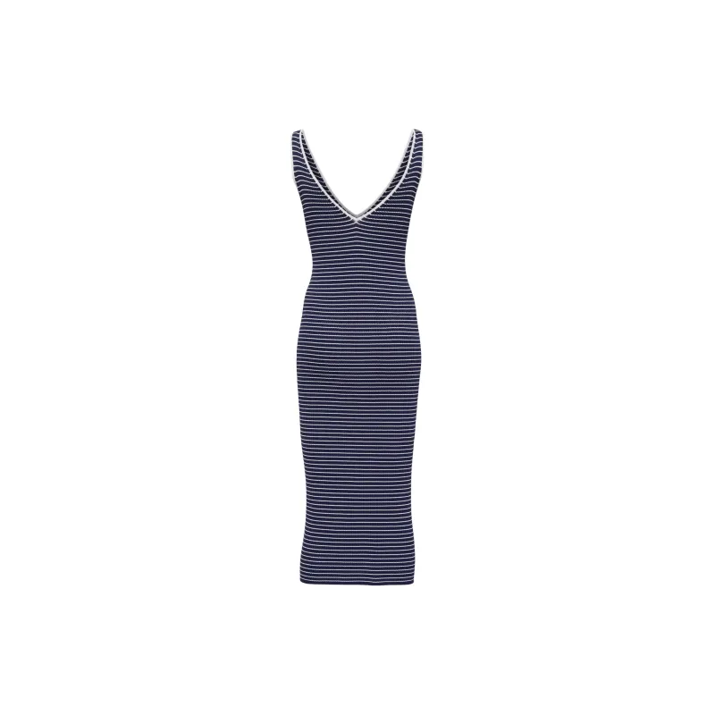 Staud Dana Striped Ribbed Dress-1