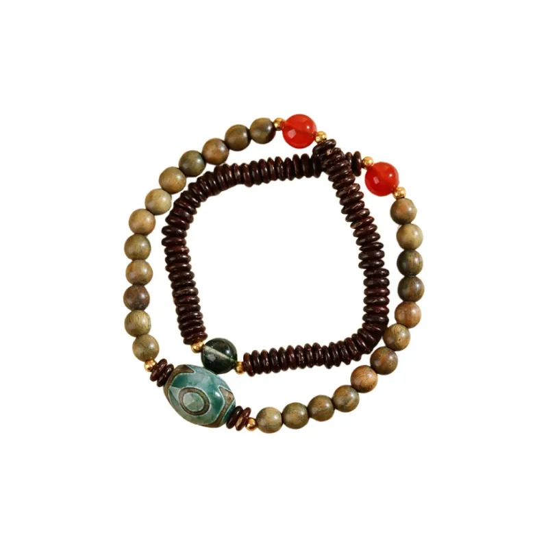 Zheng Baifu Green Sandalwood Wooden Bracelets Unisex-0