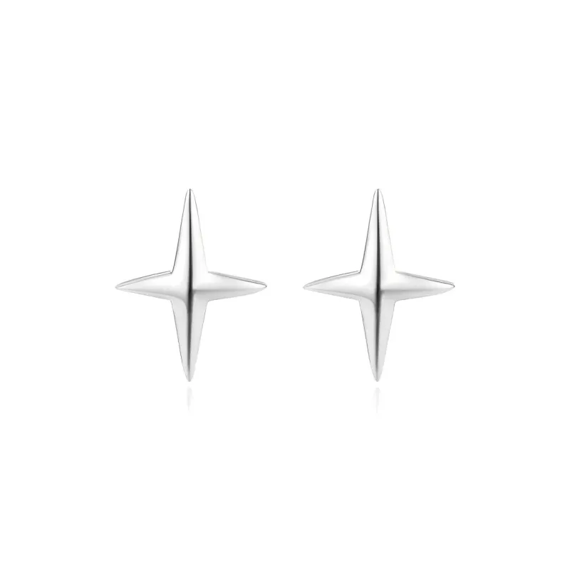May10th S952 Silver Stud Earrings Unisex-0