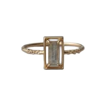 Ete K10 Gold Labradorite White Topaz Rings Women's Gold