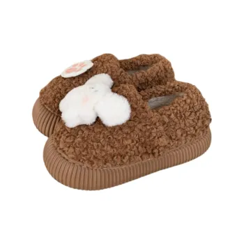 SHIGUDE Cotton Slippers Women's Brown