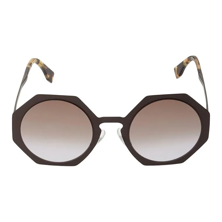 FENDI Metal Oval Sunglasses Women's Brown-1