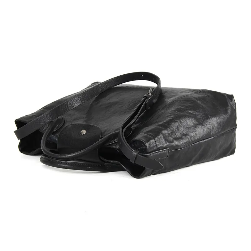 YOCAMU Cow Leather Handbag Crossbody Bag Women's Black-1