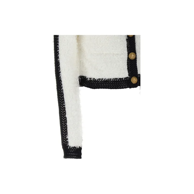 BALMAIN Buttoned Cropped Tweed Jacket-5