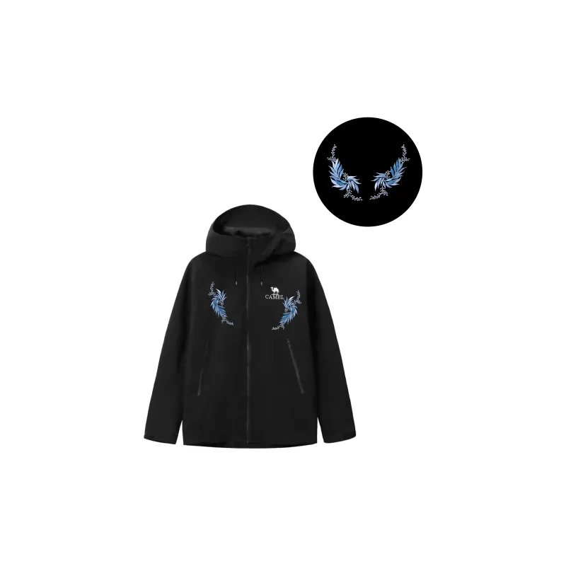 CAMEL All weather Waterproof, Windproof, Thermal, Cold Resistant Windbreaker Jacket Unisex Black-2