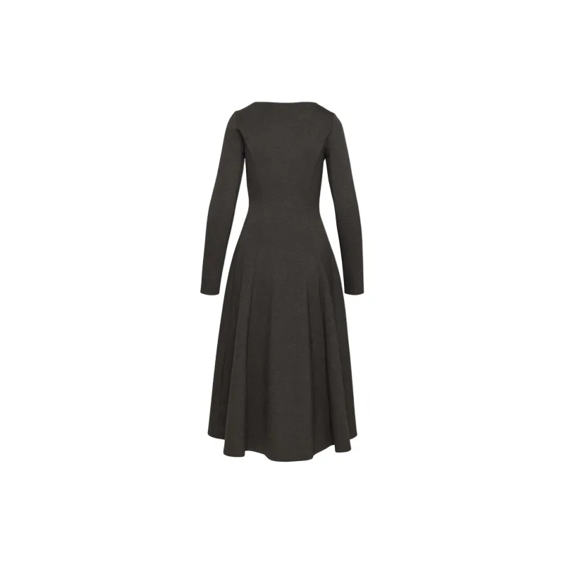 ARITZIA Babaton Leda Ponte Dress Long-Sleeved Dresses Women's Heather Charcoal/Stone Phoebe Zhennan Charcoal-1