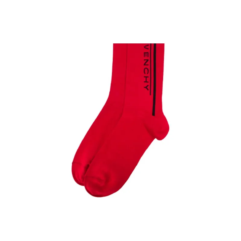 Givenchy Paris Logo Socks Red/Black-1
