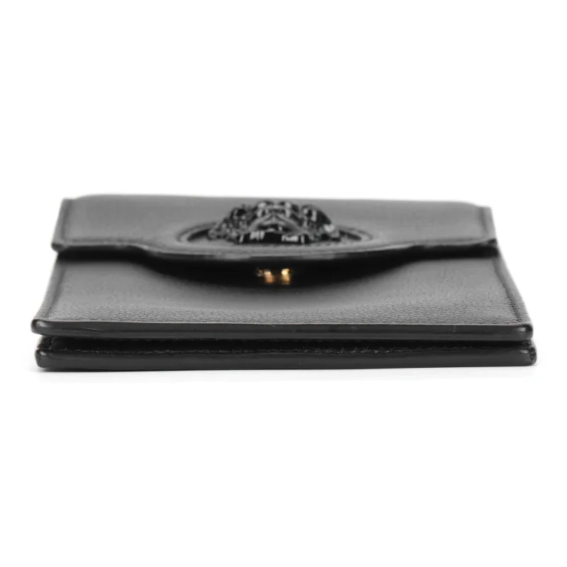 VERSACE La Medusa Leather Portable One Shoulder Crossbody Cell Phone Pouch Regular Women's Black-5