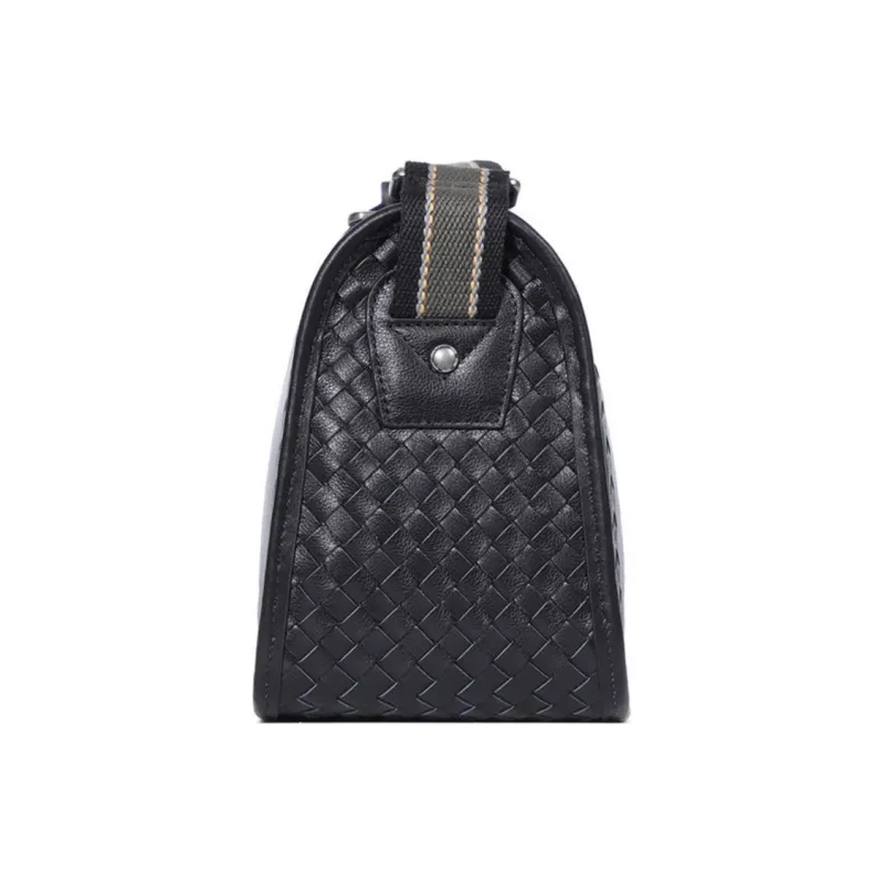 LARTIGENT Cow Leather Crossbody Bag Men's Black-2
