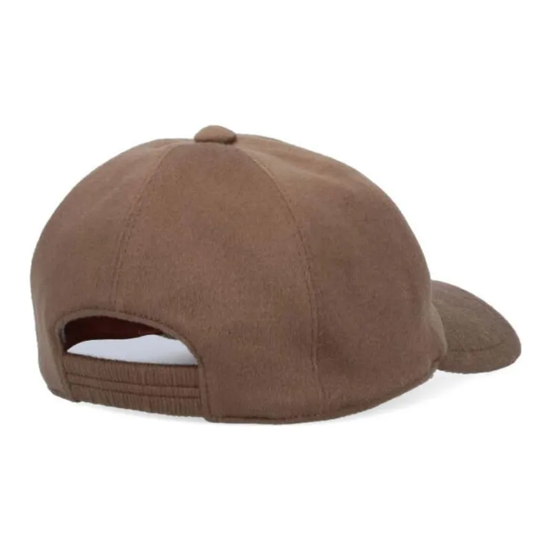 Loro Piana Virgin Wool, Cashmere, Wool Baseball Caps Men's Dark Brown-2