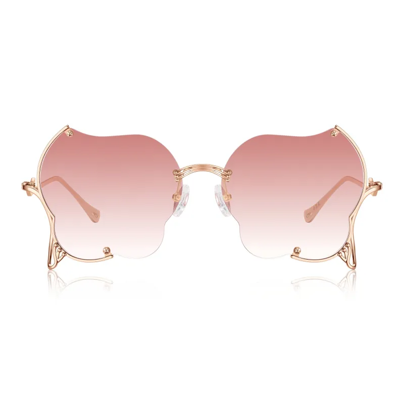 Lao Feng Xiang Β Titanium Irregular Shape Sunglasses Women's-0